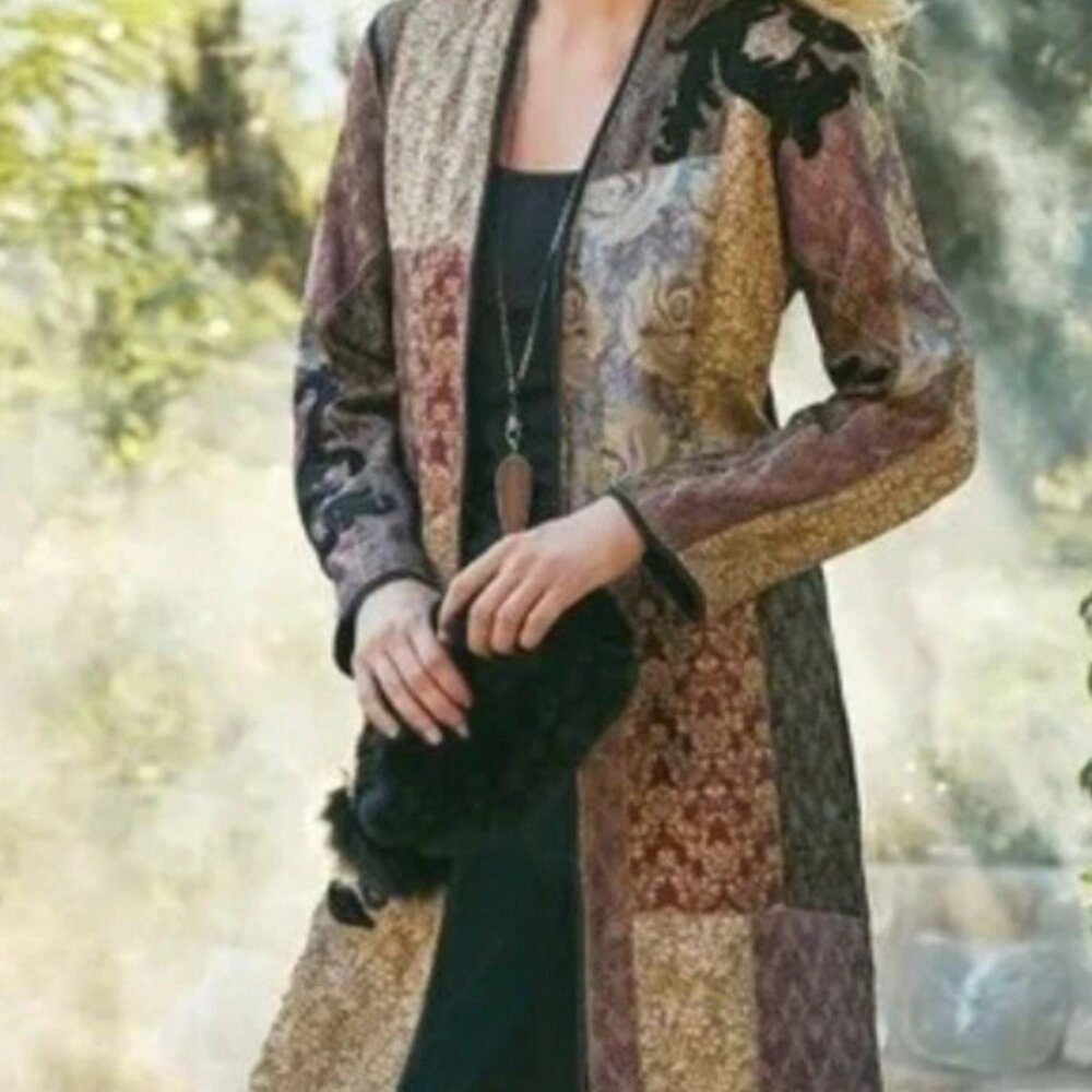 Soft Surroundings Brocade Patchwork Embroidered J… - image 2